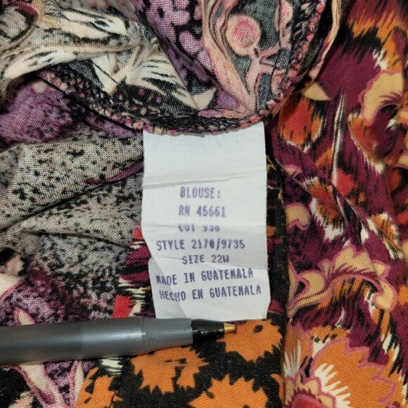 163. Essentials Short Sleeve Blouse Sz 22W - Picture 5 of 5